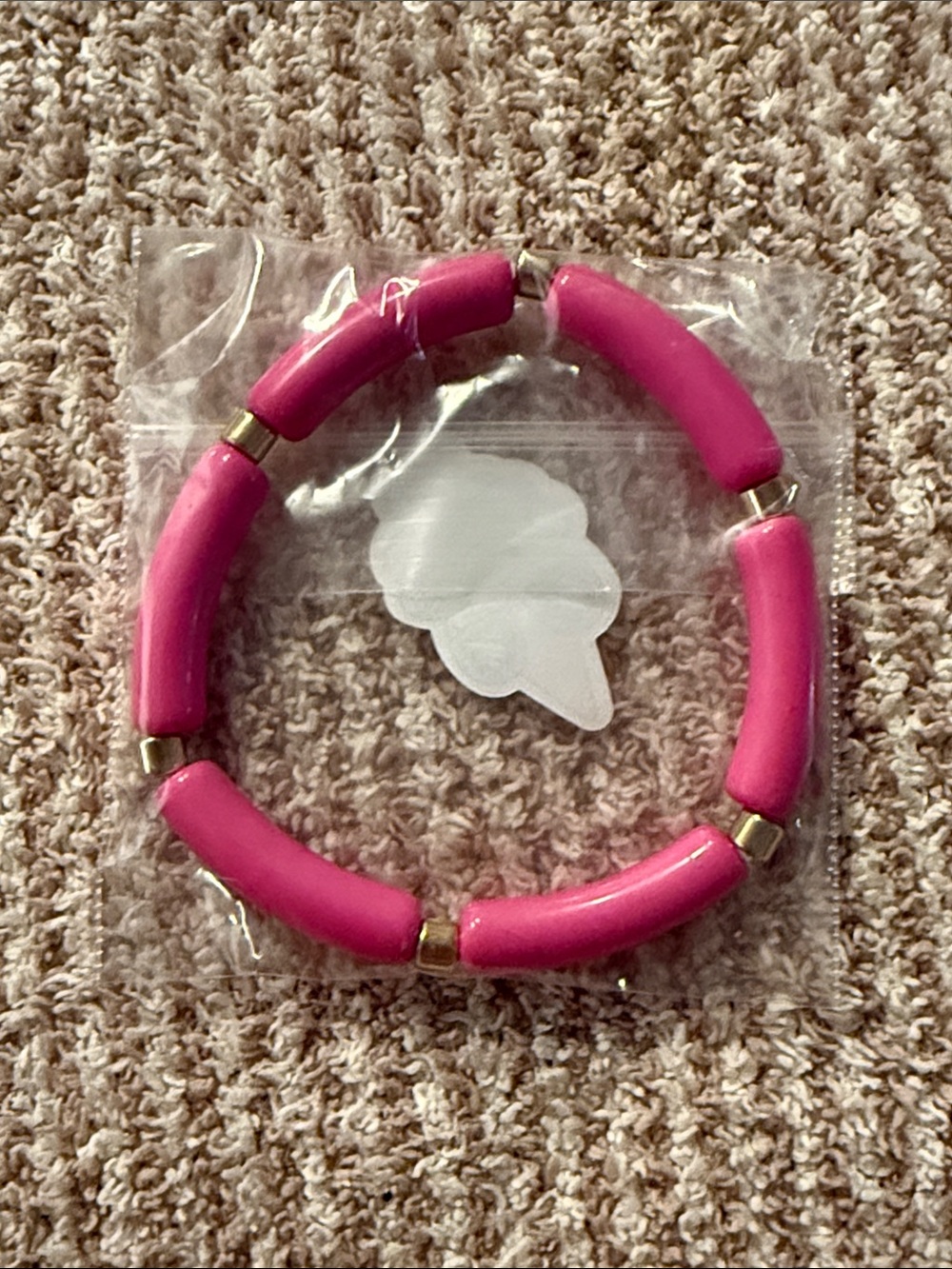 Pink Beaded Stretch Bracelet - Women's Fashion Jewelry